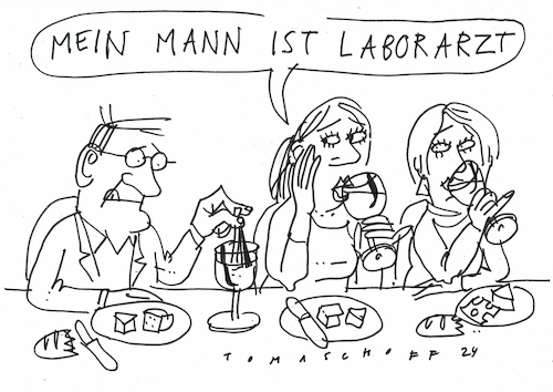 Cartoon: Labor (medium) by Jan Tomaschoff tagged medizin,arzt,labor,medizin,arzt,labor