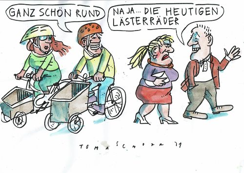 Cartoon: Lästern (medium) by Jan Tomaschoff tagged lastebräder,lästern,übergewicht,lastebräder,lästern,übergewicht