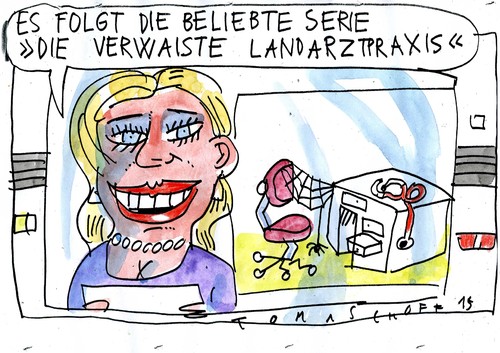 Cartoon: Landarzt (medium) by Jan Tomaschoff tagged ärztemangel,landärzte,ärztemangel,landärzte