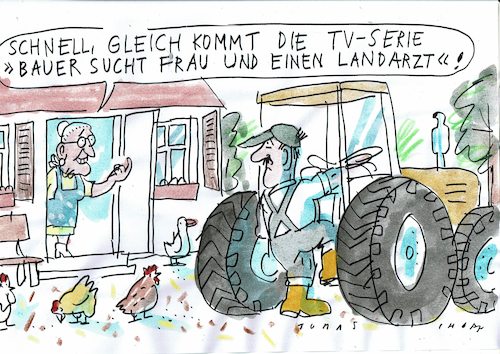 Cartoon: Landarzt (medium) by Jan Tomaschoff tagged landärzte,mangel,landärzte,mangel