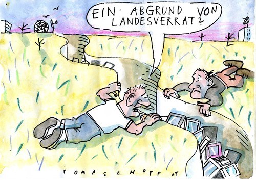 Cartoon: Landesverrat (medium) by Jan Tomaschoff tagged whistle,blower,landesverrat,whistle,blower,landesverrat