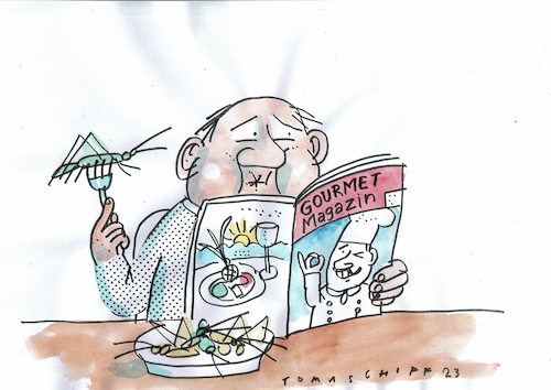 Cartoon: lecker (medium) by Jan Tomaschoff tagged ernährung,insekten,ernährung,insekten