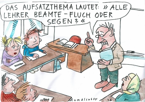 Cartoon: Lehrer (medium) by Jan Tomaschoff tagged lehrer,beamte,staat,haushalt,lehrer,beamte,staat,haushalt