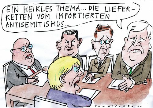Cartoon: Lieferketten (medium) by Jan Tomaschoff tagged antisemitismus,import,antisemitismus,import