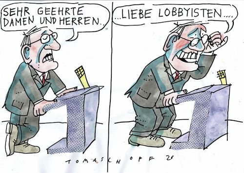 Cartoon: Lobby (medium) by Jan Tomaschoff tagged lobbyismus,interessenkonflikt,korruption,lobbyismus,interessenkonflikt,korruption