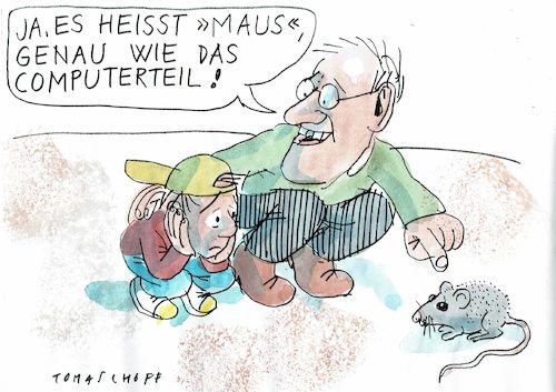Cartoon: Maus (medium) by Jan Tomaschoff tagged kind,technik,natur,kind,technik,natur