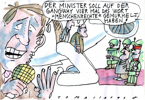 Cartoon: Menschenrechte (medium) by Jan Tomaschoff tagged handel,menschenrechte,diktaturen,handel,menschenrechte,diktaturen