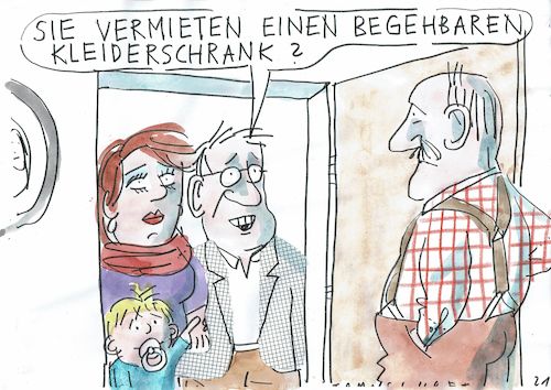 Cartoon: Mieter (medium) by Jan Tomaschoff tagged wohnungsnot,vermieter,mieter,wohnungsnot,vermieter,mieter