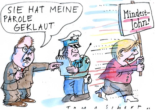 Cartoon: Mindestlohn (medium) by Jan Tomaschoff tagged mindestlohn,mindestlohn