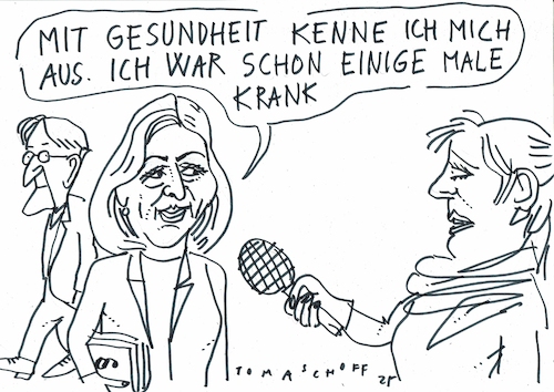 Cartoon: Ministerin (medium) by Jan Tomaschoff tagged gesundheit,ministerin,warken,gesundheit,ministerin,warken