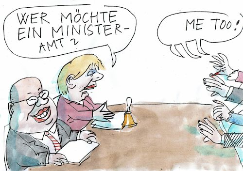 Cartoon: Ministerposten (medium) by Jan Tomaschoff tagged groko,posten,groko,posten