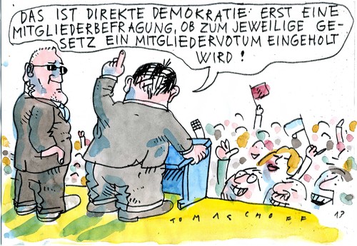 Cartoon: Mitgliederbefragung (medium) by Jan Tomaschoff tagged mitgliedrbefragung,mitgliedrbefragung