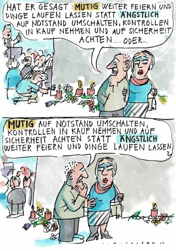 Cartoon: mutig (medium) by Jan Tomaschoff tagged terror,angst,trauer,terror,angst,trauer