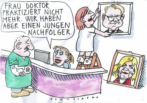 Cartoon: Nachfolger (medium) by Jan Tomaschoff tagged gesundheit,warken,linnemann,gesundheit,warken,linnemann