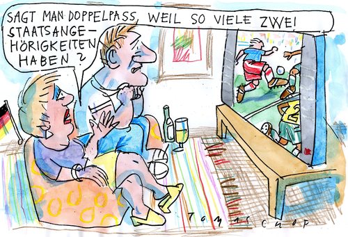Cartoon: nationalität (medium) by Jan Tomaschoff tagged nationalität,fußball,nationalität,fußball,sport
