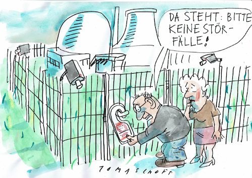 Cartoon: Nicht stören (medium) by Jan Tomaschoff tagged kernkraft,störungen,kernkraft,störungen