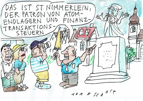 Cartoon: Nimmerlein (medium) by Jan Tomaschoff tagged politiker,versprechen,atomendlager,finanzsteuer,politiker,versprechen,atomendlager,finanzsteuer