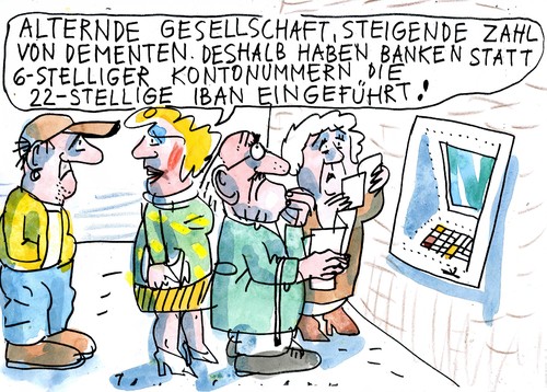Cartoon: no (medium) by Jan Tomaschoff tagged banking,dementia,banking,dementia
