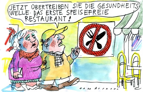 Cartoon: No Food (medium) by Jan Tomaschoff tagged gesundheitswelle,gesundheits,welle