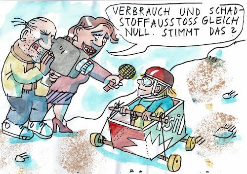 Cartoon: Null Schadstoffe (medium) by Jan Tomaschoff tagged autos,kraftstoff,schadstoffe,autos,kraftstoff,schadstoffe
