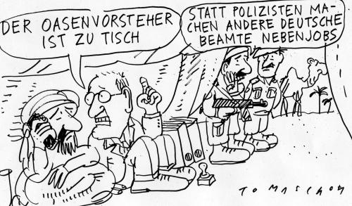 Cartoon: Oase (medium) by Jan Tomaschoff tagged nebenjobs