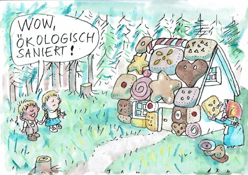 ökologisch saniert von Jan Tomaschoff | Forschung & Technik Cartoon