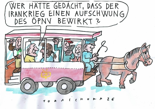 Cartoon: ÖPNV (medium) by Jan Tomaschoff tagged iran,krieg,öl,energie,verkehr,iran,krieg,öl,energie,verkehr