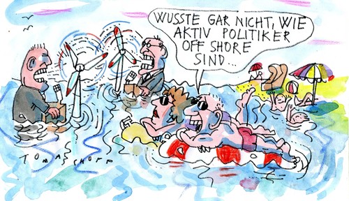 Cartoon: Off shore (medium) by Jan Tomaschoff tagged energy,electricity,energy,electricity
