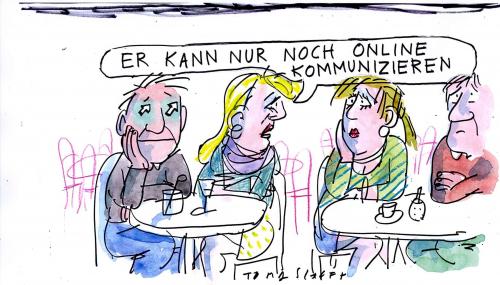 Cartoon: Online (medium) by Jan Tomaschoff tagged kommunikation,online,internet,medien