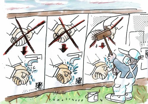 Cartoon: Pandemie (medium) by Jan Tomaschoff tagged corona,pandemie,kontakte,corona,pandemie,kontakte