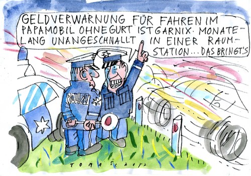 Cartoon: Papamobil (medium) by Jan Tomaschoff tagged papamobil,papst