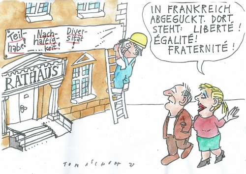 Cartoon: Parolen (medium) by Jan Tomaschoff tagged schlagworte,ideale,schlagworte,ideale