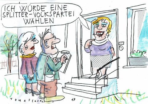 Cartoon: Partei (medium) by Jan Tomaschoff tagged volksparteien,splitterparteien,demokratie,volksparteien,splitterparteien,demokratie