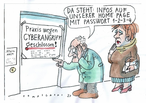 Cartoon: Passwort (medium) by Jan Tomaschoff tagged arztpraxis,edv,sicherheit,passwort,arztpraxis,edv,sicherheit,passwort