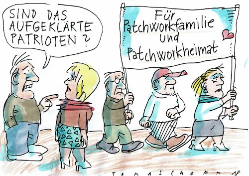 Cartoon: Patrioten (medium) by Jan Tomaschoff tagged konservative,reaktionäre,konservative,reaktionäre