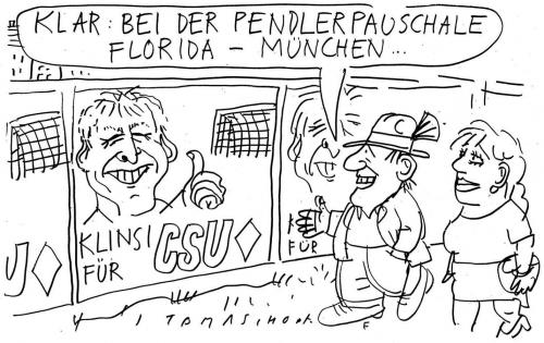 Cartoon: Pendlerpauschale (medium) by Jan Tomaschoff tagged pendlerpauschale,jürgen,klinsmann,klinsi,cdu