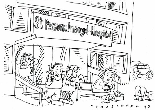 Cartoon: Personalmangel (medium) by Jan Tomaschoff tagged krankenhaus,personalmangel,krankenhaus,personalmangel