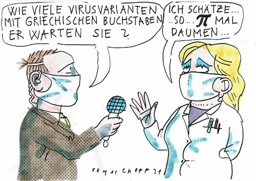 Cartoon: pi (medium) by Jan Tomaschoff tagged virologie,epidemie,mutanten,virologie,epidemie,mutanten