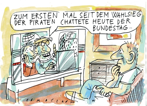 Cartoon: Piratenpartei (medium) by Jan Tomaschoff tagged piratenpartei,piratenpartei