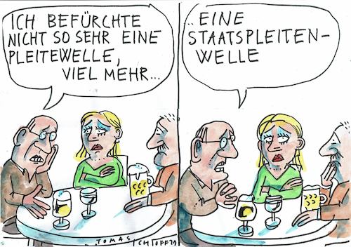 Cartoon: Pleiten (medium) by Jan Tomaschoff tagged staatsschgulden,staatsschgulden