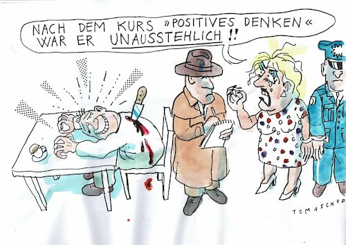 Cartoon: positiv (medium) by Jan Tomaschoff tagged positi,denken,psychologie,gefühle,positi,denken,psychologie,gefühle