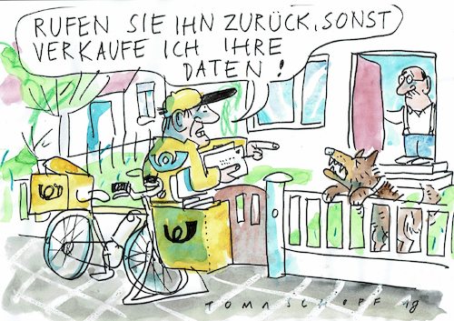 Cartoon: Postdaten (medium) by Jan Tomaschoff tagged datenklau,internet,post,datenklau,internet,post