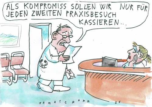 Cartoon: Praxisgebühr (medium) by Jan Tomaschoff tagged gesundheiot,kosten,praxis,gebühr,gesundheiot,kosten,praxis,gebühr