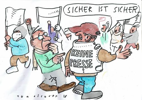 Cartoon: Presse (medium) by Jan Tomaschoff tagged presse,meinung,gewalt,toleranz,presse,meinung,gewalt,toleranz