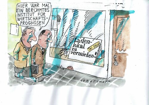Cartoon: Prognosen (medium) by Jan Tomaschoff tagged wirtschaft,prognosen,krise,wirtschaft,prognosen,krise