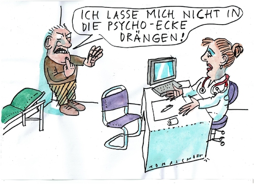 Cartoon: Psycho (medium) by Jan Tomaschoff tagged krankheit,psyche,körper,krankheit,psyche,körper