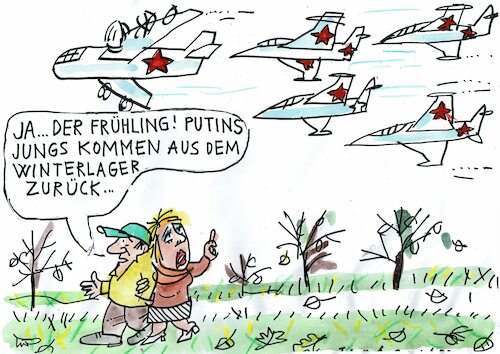 Cartoon: Putins Jungs (medium) by Jan Tomaschoff tagged putin,russland,armee,kasachstan,putin,russland,armee,kasachstan