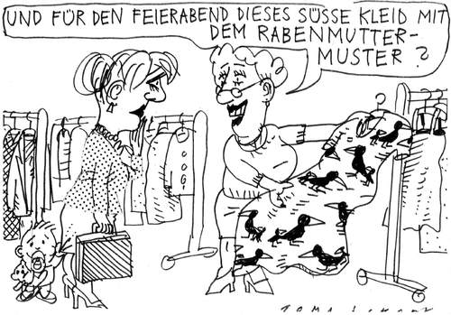 Cartoon: rabenmutter (medium) by Jan Tomaschoff tagged rabenmutter,mutter,familie,fashion,mode,kleidung,rabenmutter,mutter,familie,fashion,mode,kleidung,erziehung