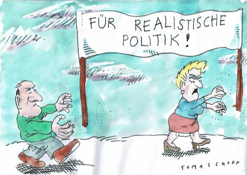 Cartoon: realistisch (medium) by Jan Tomaschoff tagged wünsche,realität,ideologien,wünsche,realität,ideologien