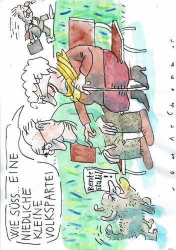 Cartoon: Rente sicher (medium) by Jan Tomaschoff tagged scholz,spd,rente,scholz,spd,rente